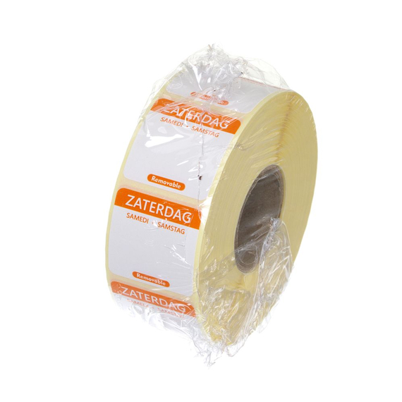 Hendi Täglich anwendbare Lebensmittelsicherheitsetiketten, mehrfach verwendbar, leicht entfernbar , Samstag, Orange, 1000 Stk., 25x25mm 1 Hendi Täglich anwendbare Lebensmittelsicherheitsetiketten, mehrfach verwendbar, leicht entfernbar , Samstag, Orange, 1000 Stk., 25x25mm