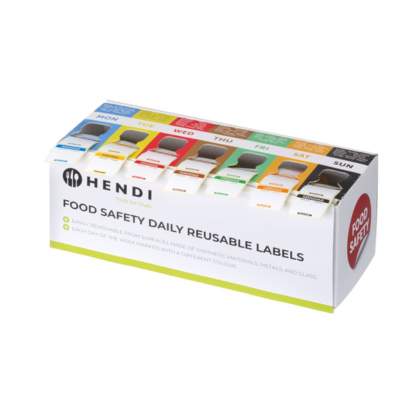 Hendi Set mit Lebensmittelsicherheitsaufklebern, vielseitig verwendbar, leicht ablösbar, mit Spender, 240x80x(H)100mm Hendi Set mit Lebensmittelsicherheitsaufklebern, vielseitig verwendbar, leicht ablösbar, mit Spender, 240x80x(H)100mm