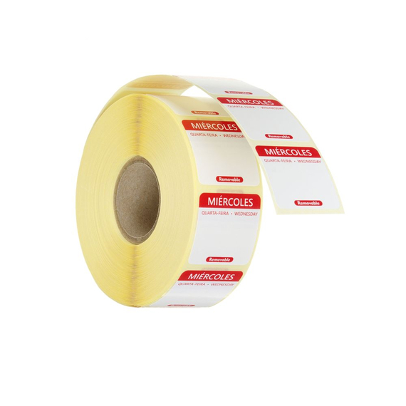 Hendi Täglich anwendbare Lebensmittelsicherheitsetiketten, mehrfach verwendbar, leicht entfernbar , Mittwoch, Rot, 1000 Stk., 25x25x(H)mm Hendi Täglich anwendbare Lebensmittelsicherheitsetiketten, mehrfach verwendbar, leicht entfernbar , Mittwoch, Rot, 1000 Stk., 25x25x(H)mm