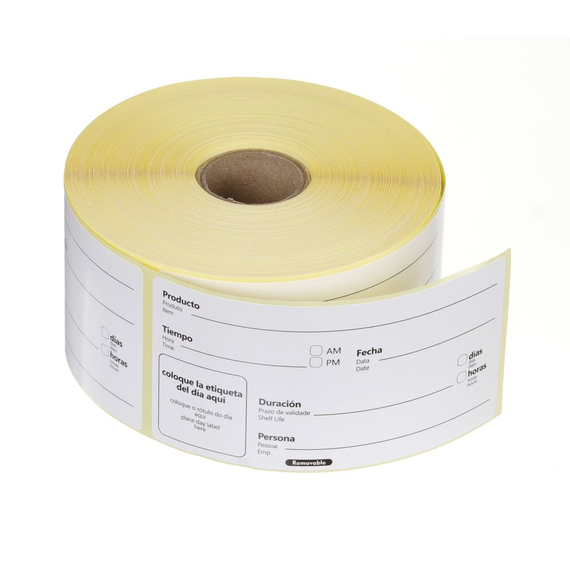 Hendi Lebensmittelrotations-Etiketten, mehrfach verwendbar, leicht entfernbar, Weiß, 500 Stk., 100x50mm Hendi Lebensmittelrotations-Etiketten, mehrfach verwendbar, leicht entfernbar, Weiß, 500 Stk., 100x50mm