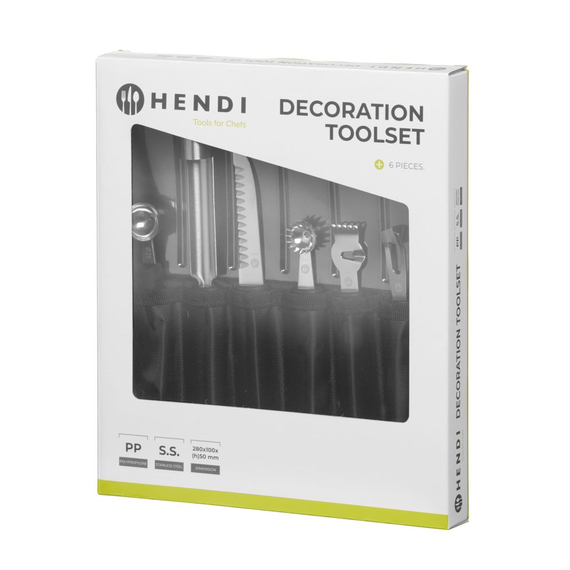 Hendi Dekoriermesserset - 6-teilig, Schwarz, 280x100x(H)50mm 2 Hendi Dekoriermesserset - 6-teilig, Schwarz, 280x100x(H)50mm