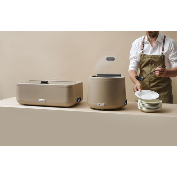 Hendi Chafing Dish UNIQ, designed by Robert Bronwasser, Beige, 220-240V/700W, 607x402x(H)245mm 1 Hendi Chafing Dish UNIQ, designed by Robert Bronwasser, Beige, 220-240V/700W, 607x402x(H)245mm