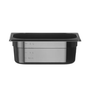 Hendi Gastronorm-Behälter 1/4, Profi Line, GN 1/4, 2,8L, Schwarz, 265x162x(H)100mm