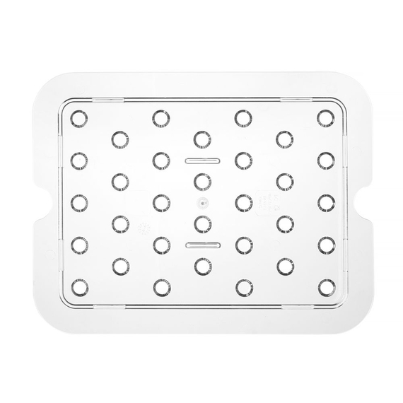Hendi Perforiertes Abtropfgitter für Gastronorm-Behälter aus Polycarbonat, Profi Line, GN 1/2, Transparent, 265x206mm 1 Hendi Perforiertes Abtropfgitter für Gastronorm-Behälter aus Polycarbonat, Profi Line, GN 1/2, Transparent, 265x206mm
