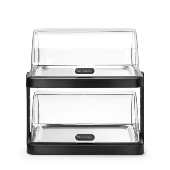 Hendi Rolltop Kühldisplay Duo UNIQ, designed by Robert Bronwasser, Doppelt, Schwarz, 480x355x(H)480mm, Rechteckig 1 Hendi Rolltop Kühldisplay Duo UNIQ, designed by Robert Bronwasser, Doppelt, Schwarz, 480x355x(H)480mm, Rechteckig