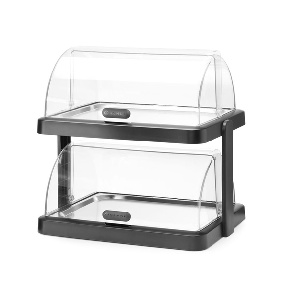 Hendi Rolltop Kühldisplay Duo UNIQ, designed by Robert Bronwasser, Doppelt, Schwarz, 480x355x(H)480mm, Rechteckig Hendi Rolltop Kühldisplay Duo UNIQ, designed by Robert Bronwasser, Doppelt, Schwarz, 480x355x(H)480mm, Rechteckig