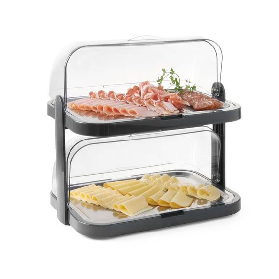 Hendi Roll-Top-Kühldisplay, doppelt, Dunkelgrau, 440x320x(H)440mm 2 Hendi Roll-Top-Kühldisplay, doppelt, Dunkelgrau, 440x320x(H)440mm
