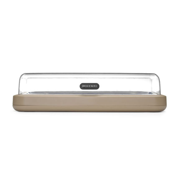Hendi Kühldisplay UNIQ, designed by Robert Bronwasser, GN 1/1, Beige, 593x389x(H)147mm, Rechteckig Hendi Kühldisplay UNIQ, designed by Robert Bronwasser, GN 1/1, Beige, 593x389x(H)147mm, Rechteckig