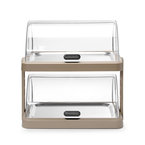 Hendi Rolltop Kühldisplay Duo UNIQ, designed by Robert Bronwasser, Doppelt, Beige, 480x355x(H)480mm, Rechteckig 1 Hendi Rolltop Kühldisplay Duo UNIQ, designed by Robert Bronwasser, Doppelt, Beige, 480x355x(H)480mm, Rechteckig