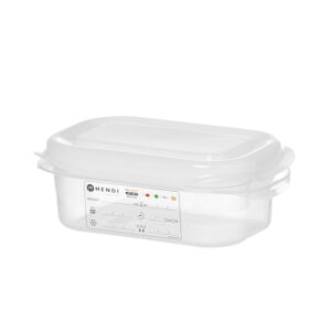 Hendi GN 1/9 Behälter, Polypropylen, GN 1/9, 0,6L, Transparent, 176x108x(H)65mm, Rechteckig