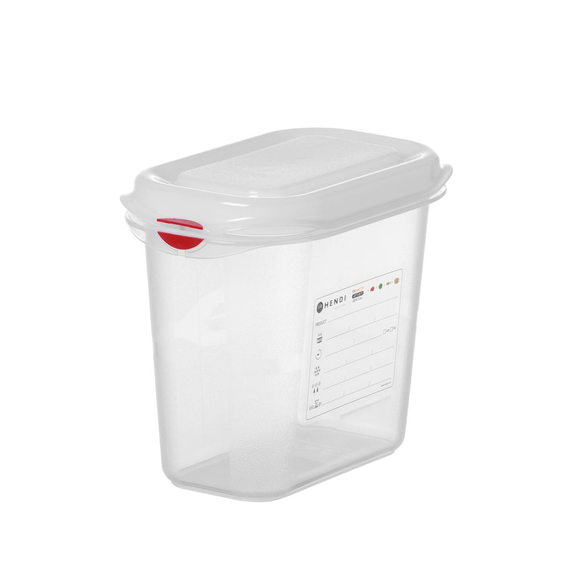 Hendi GN 1/9 Behälter, Polypropylen, GN 1/9, 1,5L, Transparent, 176x108x(H)150mm, Rechteckig Hendi GN 1/9 Behälter, Polypropylen, GN 1/9, 1,5L, Transparent, 176x108x(H)150mm, Rechteckig