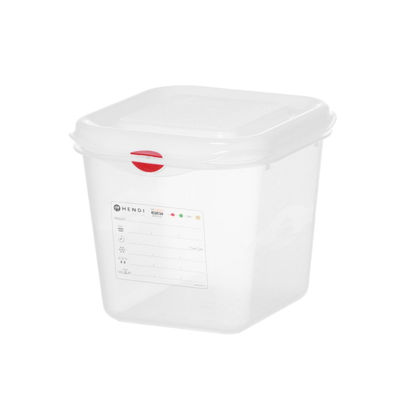 Hendi GN 1/6 Behälter, Polypropylen, GN 1/6, 2,6L, Transparent, 176x162x(H)150mm, Rechteckig Hendi GN 1/6 Behälter, Polypropylen, GN 1/6, 2,6L, Transparent, 176x162x(H)150mm, Rechteckig