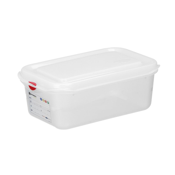 Hendi Behälter GN 1/4 Polypropylen, GN 1/4, 2,8L, Transparent, 265x162x(H)100mm Hendi Behälter GN 1/4 Polypropylen, GN 1/4, 2,8L, Transparent, 265x162x(H)100mm