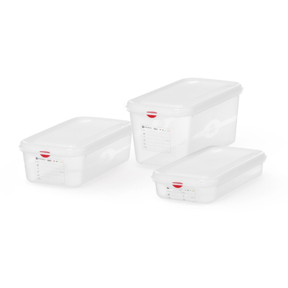 Hendi GN 1/3 Behälter, Polypropylen, GN 1/3, 2,5L, Transparent, 325x176x(H)65mm, Rechteckig 1 Hendi GN 1/3 Behälter, Polypropylen, GN 1/3, 2,5L, Transparent, 325x176x(H)65mm, Rechteckig