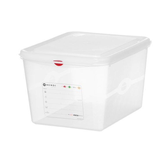 Hendi GN 1/2 Behälter, Polypropylen, GN 1/2, 12,5L, Transparent, 325x265x(H)200mm, Rechteckig Hendi GN 1/2 Behälter, Polypropylen, GN 1/2, 12,5L, Transparent, 325x265x(H)200mm, Rechteckig