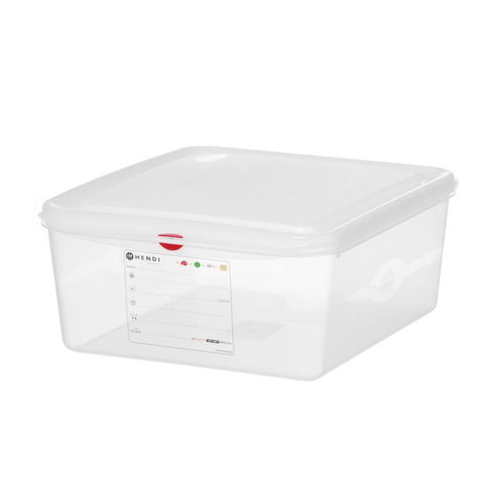 Hendi GN 2/3 Behälter, Polypropylen, GN 2/3, 13,5L, Transparent, 354x325x(H)150mm, Rechteckig Hendi GN 2/3 Behälter, Polypropylen, GN 2/3, 13,5L, Transparent, 354x325x(H)150mm, Rechteckig