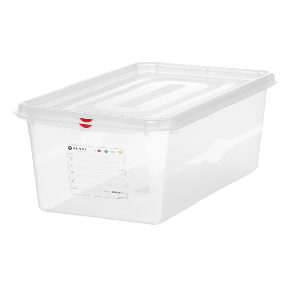 Hendi GN 1/1 Behälter, Polypropylen, GN 1/1, 28L, Transparent, 530x325x(H)200mm Hendi GN 1/1 Behälter, Polypropylen, GN 1/1, 28L, Transparent, 530x325x(H)200mm
