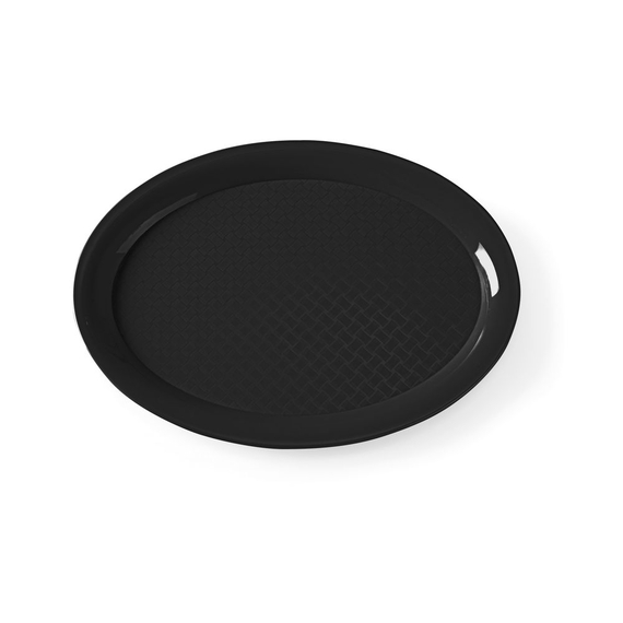 Hendi Fast-Food-Tablett aus Polypropylen, oval, Schwarz, 265x195x(H)15mm Hendi Fast-Food-Tablett aus Polypropylen, oval, Schwarz, 265x195x(H)15mm