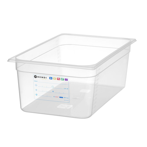 Hendi Gastronorm-Behälter 1/1, GN 1/1, 28L, Transparent, 530x325x(H)200mm Hendi Gastronorm-Behälter 1/1, GN 1/1, 28L, Transparent, 530x325x(H)200mm