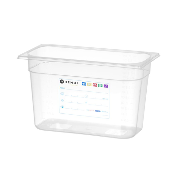 Hendi Gastronorm-Behälter 1/3, GN 1/3, 7,8L, Transparent, 325x176x(H)200mm Hendi Gastronorm-Behälter 1/3, GN 1/3, 7,8L, Transparent, 325x176x(H)200mm