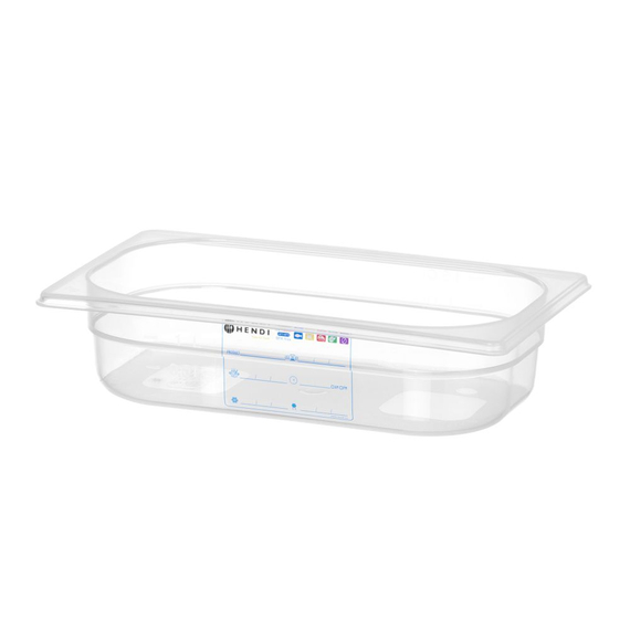 Hendi Gastronorm-Behälter 1/4, GN 1/4, 1,8L, Transparent, 265x162x(H)65mm Hendi Gastronorm-Behälter 1/4, GN 1/4, 1,8L, Transparent, 265x162x(H)65mm
