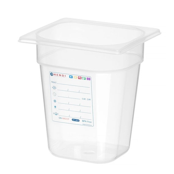 Hendi Gastronorm-Behälter 1/6, GN 1/6, 3,4L, Transparent, 176x162x(H)200mm 1 Hendi Gastronorm-Behälter 1/6, GN 1/6, 3,4L, Transparent, 176x162x(H)200mm