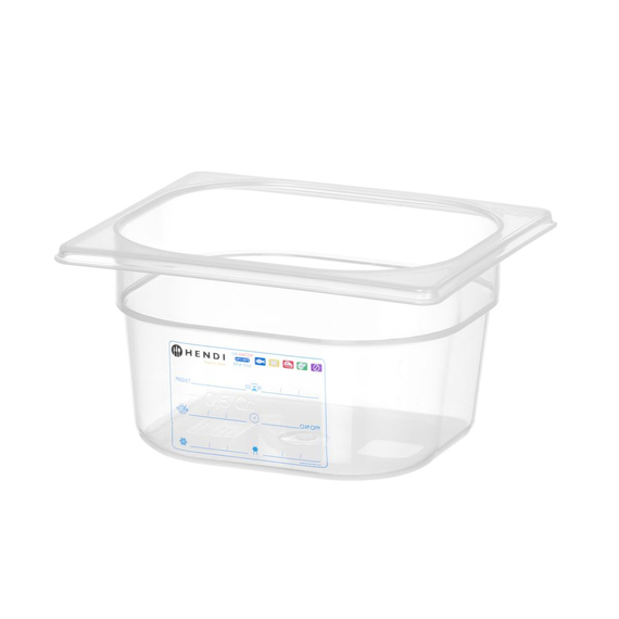 Hendi Gastronorm-Behälter 1/6, GN 1/6, 1,6L, Transparent, 176x162x(H)100mm Hendi Gastronorm-Behälter 1/6, GN 1/6, 1,6L, Transparent, 176x162x(H)100mm