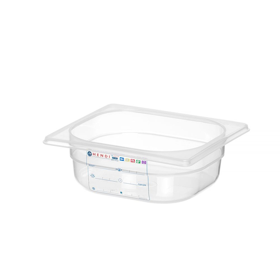 Hendi Gastronorm-Behälter 1/6, GN 1/6, 1L, Transparent, 176x162x(H)65mm 1 Hendi Gastronorm-Behälter 1/6, GN 1/6, 1L, Transparent, 176x162x(H)65mm