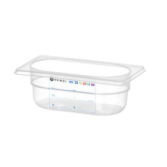 Hendi Gastronorm-Behälter 1/9, GN 1/9, 0,6L, Transparent, 176x108x(H)65mm Hendi Gastronorm-Behälter 1/9, GN 1/9, 0,6L, Transparent, 176x108x(H)65mm