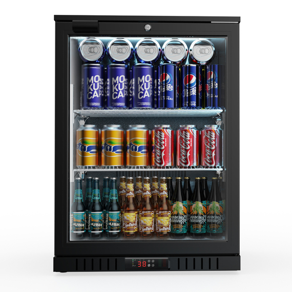 Bar Display Cooler, eine Flügeltür, 600x530x835 mm (BxTxH), schwarz 6 Bar Display Cooler, eine Flügeltür, 600x530x835 mm (BxTxH), schwarz