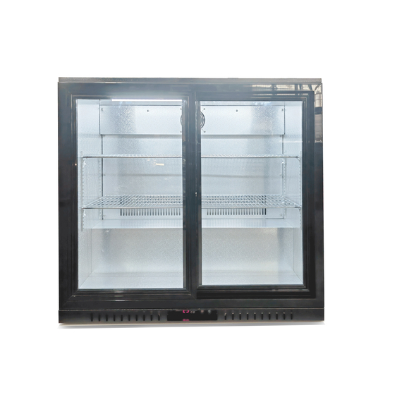 Bar Display Cooler, zwei Schiebetüren, 900x530x835 mm (BxTxH), schwarz Bar Display Cooler, zwei Schiebetüren, 900x530x835 mm (BxTxH), schwarz