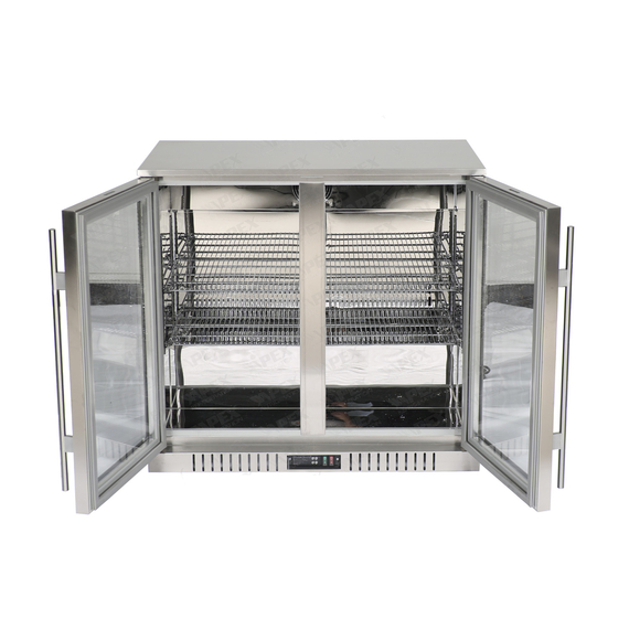 Bar Display Cooler, zwei Flügeltüren, 900x530x835 mm (BxTxH), Edelstahl 2 Bar Display Cooler, zwei Flügeltüren, 900x530x835 mm (BxTxH), Edelstahl
