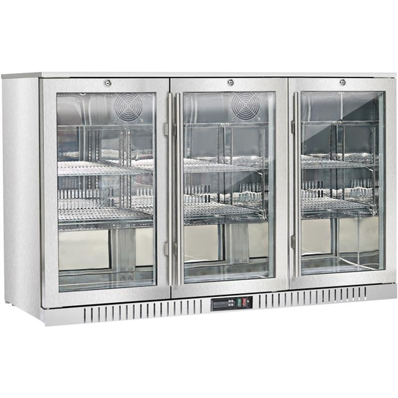 Bar Display Cooler, drei Flügeltüren, 1350x530x835 mm (BxTxH), Edelstahl Bar Display Cooler, drei Flügeltüren, 1350x530x835 mm (BxTxH), Edelstahl