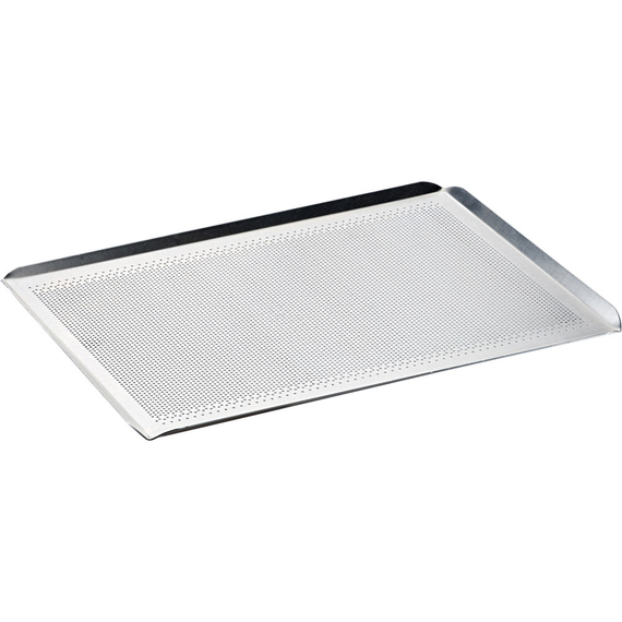 4-Rand-Backblech aus Aluminium, gelocht, 340x240 mm 4-Rand-Backblech aus Aluminium, gelocht, 340x240 mm