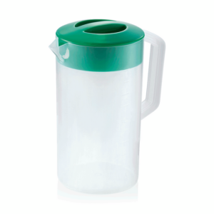 Essentials Kanne mit grünem Deckel, 2,5 ltr., Skalierung 250 ml, Polypropylen