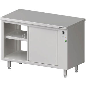 Stalgast Edelstahl Durchreiche-Wärmeschrank mit Schiebetüren 1100x600x850 mm