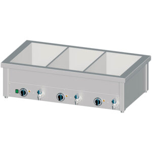 Stalgast Edelstahl Bain-Marie Tischgerät mit separaten Becken, für 3x GN1/1085x600x310 mm