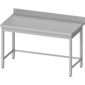 Stalgast Edelstahl Arbeitstisch ECO ohne Grundboden 800x700x850 mm, mit Verstrebung und Aufkantung, Selbstmontage