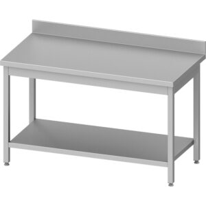 Stlgast Edelstahl Arbeitstisch ECO mit Grundboden 1400x700x850 mm, mit Aufkantung, Selbstmontage
