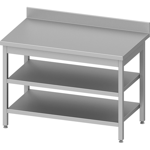 Stalgast Edelstahl Arbeitstisch ECO mit Grund- und Zwischenboden 1200x600x850 mm, mit Aufkantung, Selbstmontage Stalgast Edelstahl Arbeitstisch ECO mit Grund- und Zwischenboden 1200x600x850 mm, mit Aufkantung, Selbstmontage