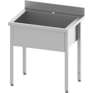 Stalgast Edelstahl Topfspüle ECO mit einem Becken 1200x700x850 mm, 300 mm Beckenhöhe mit Aufkantung, Selbstmontage