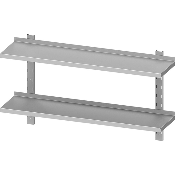 Stalgast Edelstahl Doppel-Wandbord ECO mit Konsolen und Wandschienen 1000x300x660 mm höhenverstellbar, Selbstmontage Stalgast Edelstahl Doppel-Wandbord ECO mit Konsolen und Wandschienen 1000x300x660 mm höhenverstellbar, Selbstmontage