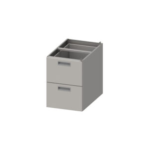 Stalgast Edelstahl Einbau-Schubladenblock ECO 386x490x540 mm mit zwei Schubladen, Selbstmontage