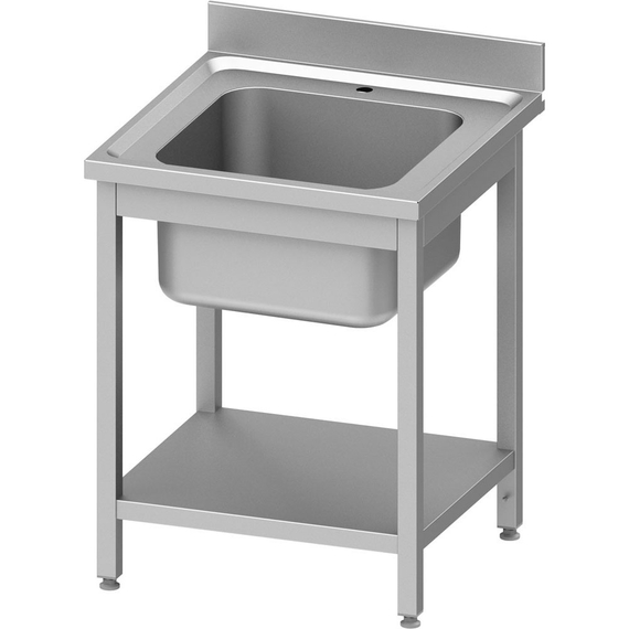 Stalgast Edelstahl Spültisch ECO mit Grundboden 600x700x850 mm, mit einem Becken, mit Aufkantung, Selbstmontage Stalgast Edelstahl Spültisch ECO mit Grundboden 600x700x850 mm, mit einem Becken, mit Aufkantung, Selbstmontage