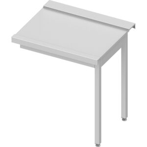 Stalgast Edelstahl Ablauftisch ECO auf zwei Beinen 800x670x870 mm, Anbauseite rechts, mit Aufkantung, Selbstmontage