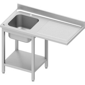 Stalgast Edelstahl Spültisch ECO mit Grundboden und Überstand 1400x700x900 mm, mit einem Becken links, mit Aufkantung, Selbstmontage