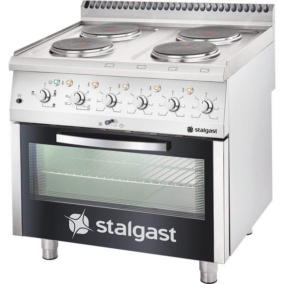 Stalgast Elektro-Herd mit 4 Kochplatten und statischem Backofen GN 2/1, Serie 700 ND Stalgast Elektro-Herd mit 4 Kochplatten und statischem Backofen GN 2/1, Serie 700 ND