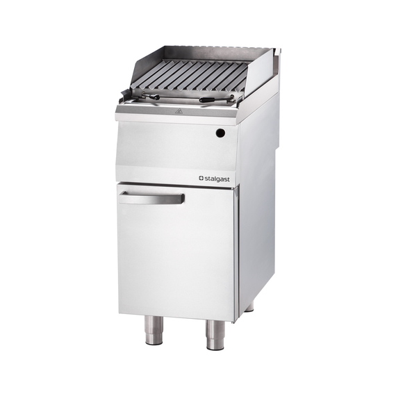 Stalgast Gas-Lavastein-Grill als Standgerät, Serie 700 ND mit V-Rost, 400x700x850 mm Stalgast Gas-Lavastein-Grill als Standgerät, Serie 700 ND mit V-Rost, 400x700x850 mm