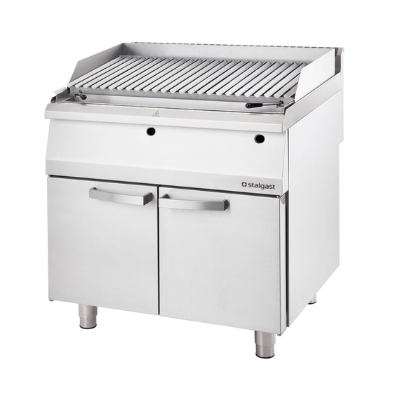 Stalgast Edelstahl Lavastein-Grill mit V-Rost für Fleisch und Gemüse, Serie 700 ND, 800 mm Stalgast Edelstahl Lavastein-Grill mit V-Rost für Fleisch und Gemüse, Serie 700 ND, 800 mm