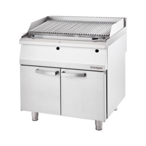 Stalgast Edelstahl Lavastein-Grill mit S-Rost für Fisch und Meeresfrüchte, Serie 700 ND, 800 mm